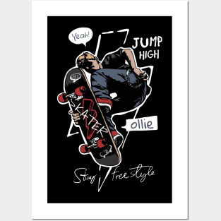 Skateboarding freestyle for skaters Posters and Art